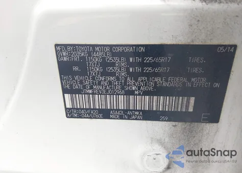 2014 Toyota Rav4 Xle z USA, uszkodzony, nr VIN JTMWFREV3EJ012968